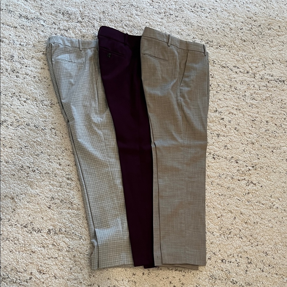 Ann Taylor 2 pairs and Loft 1 pair straight pants size 0 - set of 3 petite